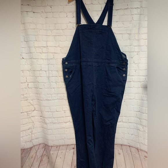 Universal Standard Pants - Universal Standard Denim Overalls Wide Leg Size L